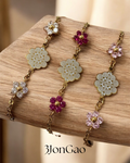 Bracelet Ambre à fleur
